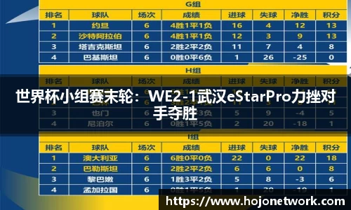 世界杯小组赛末轮：WE2-1武汉eStarPro力挫对手夺胜